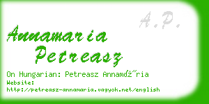 annamaria petreasz business card